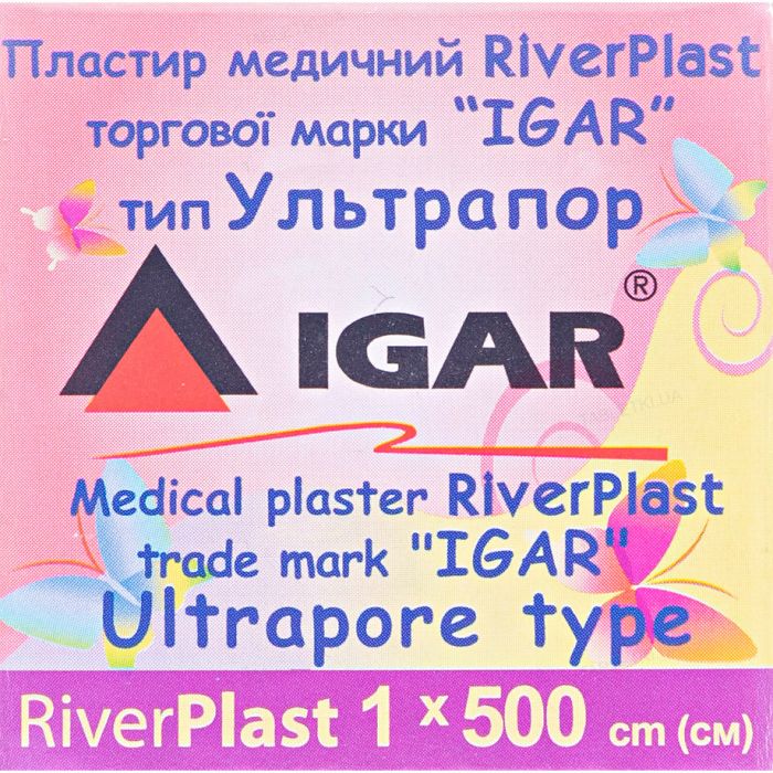 Пластир медичний Igar RiverPlast тип Ультрапор на нетканій основі 1 см х 500 см, 1 шт. ADD
