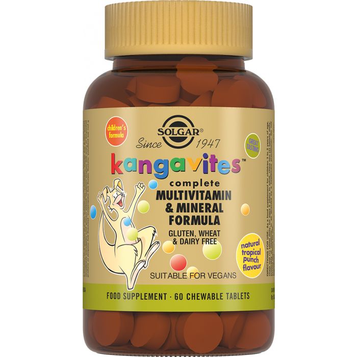Solgar Кангавитес с мультивитаминами и минералами со вкусом тропических фруктов таблетки №60 цена