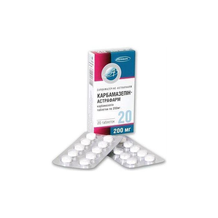 Карбамазепін-Астрафарм 200 мг таблетки №20 ADD