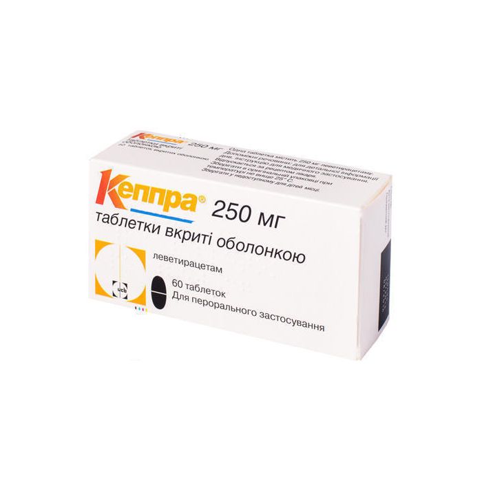 Кеппра 250 мг таблетки №60 купити
