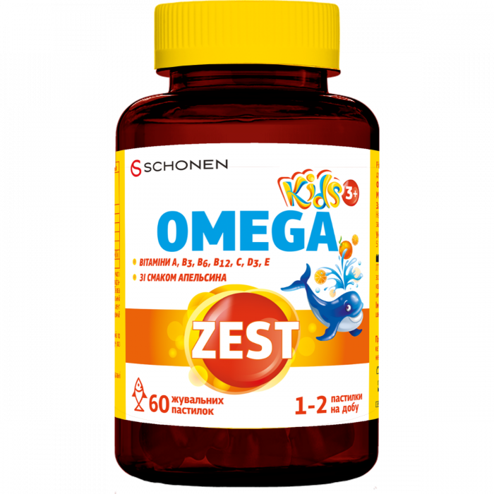 Zest (Зест) Kids Omega (Кідс Омега) жувальні пастилки №60 в інтернет-аптеці