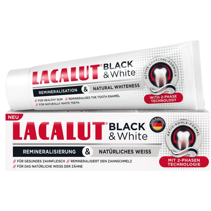 Зубна паста Lacalut (Лакалут) Black and White 75 мл ADD