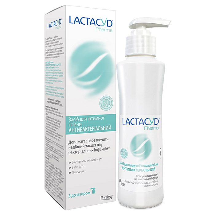 Засіб для інтимної гігієни Лактацид (Lactacyd) Антибактеріальний з дозатором 250 мл фото