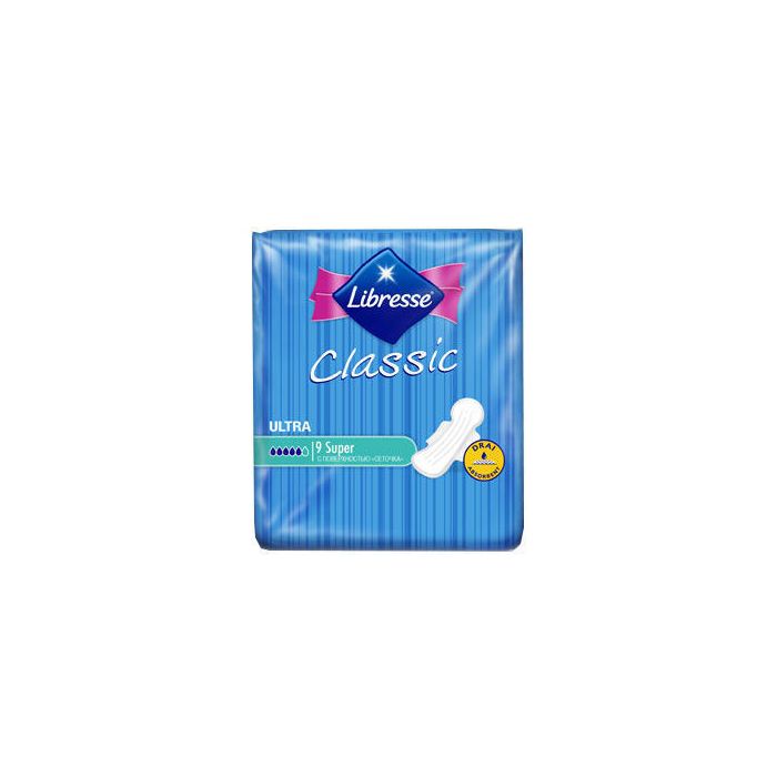 Прокладки Libresse Classic Clip Ultra Super Dry 9 шт  в інтернет-аптеці