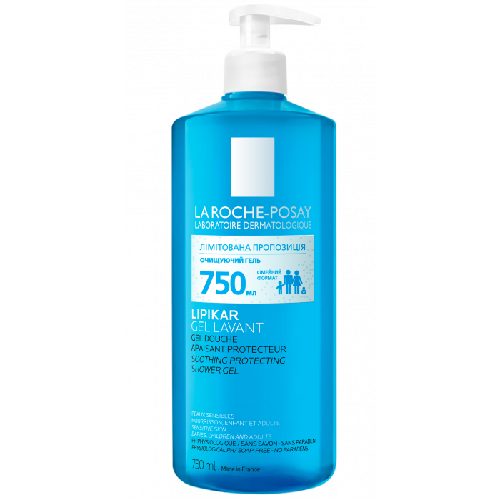 Гель La Roche-Posay Lipikar очищуючий із заспокоюючими та захисними властивостями 750 мл - фото №1 Гель La Roche-Posay Lipikar очищуючий із заспокоюючими та захисними властивостями 750 мл фото