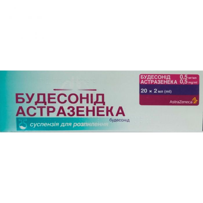 Будесонід АстраЗенека суспензія для розпилення 0,5 мг/мл 2 мл контейнери №20 замовити