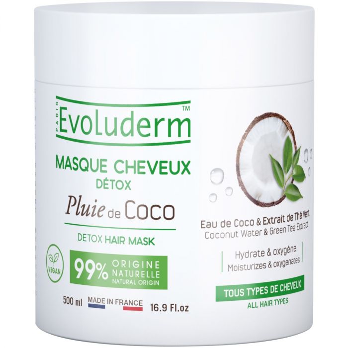 Маска Evoluderm (Еволюдерм) для всіх типів волосся детокс з водою кокоса 500 мл  замовити