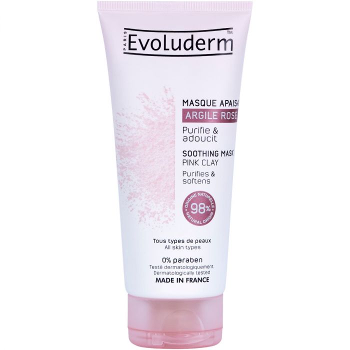 Маска Evoluderm (Еволюдерм) для всіх типів шкіри заспокійлива з рожевої глини, 100 мл в інтернет-аптеці
