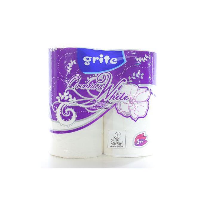 Туалетний папір Grite Orchidea White (150 отривів) 3 шари 4 шт в Україні