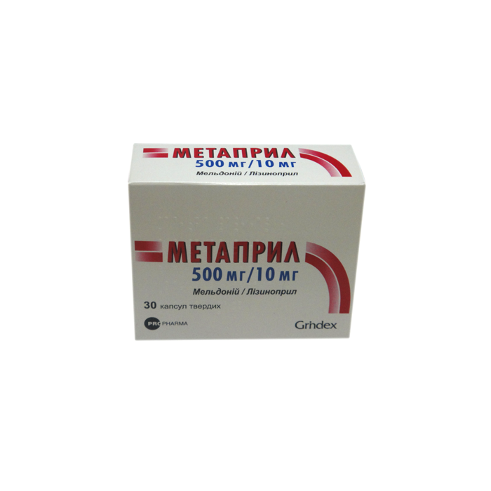 Метапріл 500 мг/ 10 мг капсули №30  в інтернет-аптеці