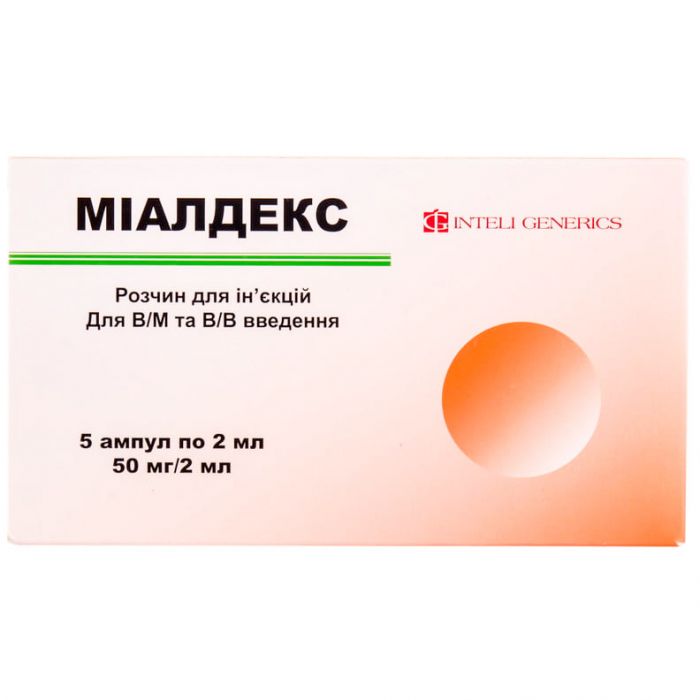 Міалдекс 25 мг/мл розчин 2 мл ампули №5 ADD