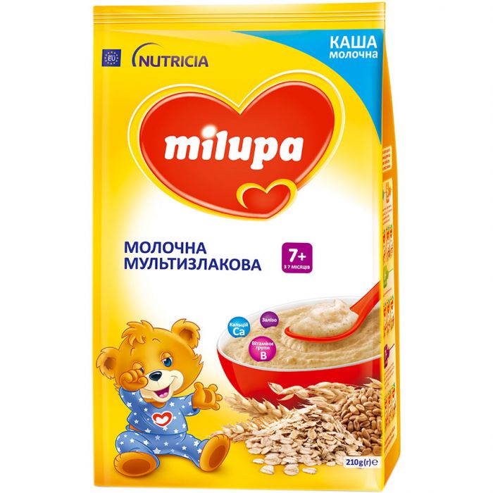 Каша Milupa молочна мультизлакова, з 7 місяців, 210 г ціна