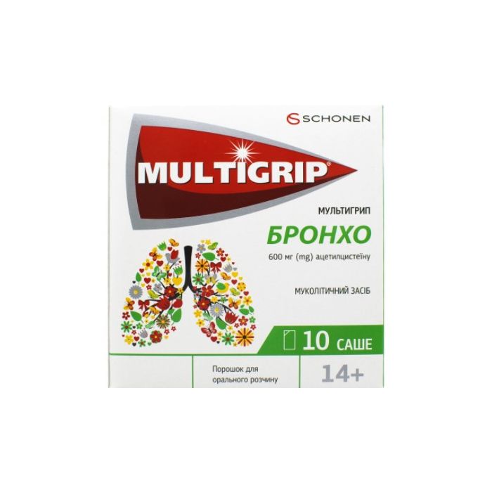 Мультигрип бронхо 600 мг порошок саше 3 г №10 в інтернет-аптеці