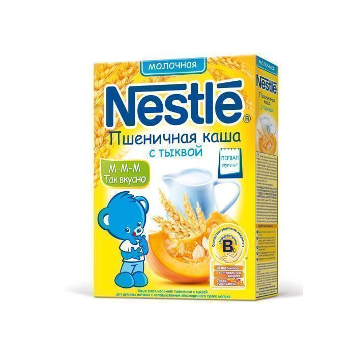 Каша Nestle молочная пшеничная с тыквой (с 5 месяцев) 250 г фото