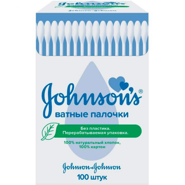 Ватні палички Johnson's Baby, 100 шт. в інтернет-аптеці