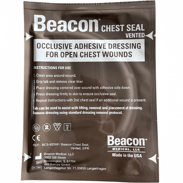 Пов'язка оклюзійна вентильована Beacon Chest Seal, 2 шт. в упаковці фото