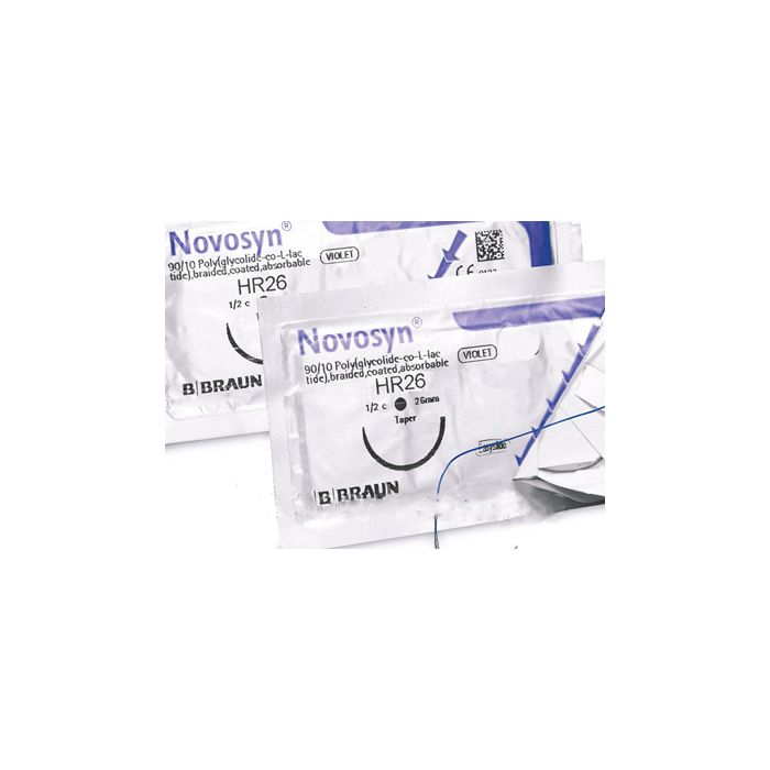 Novosyn фиолетовый, размер USP 2/0 (3) длина 90 см колючая игла 1/2 круга, длина (мм) 30 упаковки DDP в Украине