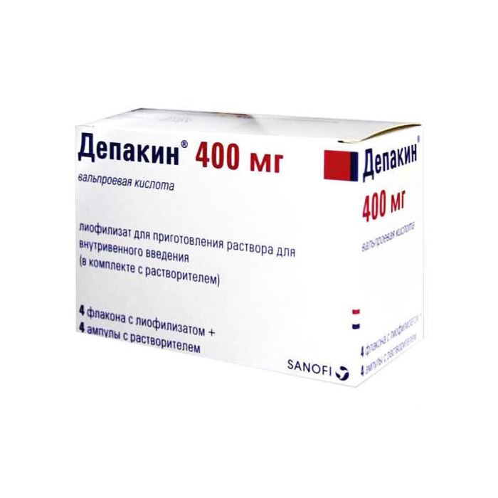 Депакін ліофілізат для приготування розчин 400 мг з розчинноком №4 - фото №1 Депакін ліофілізат для приготування розчин 400 мг з розчинноком №4 в інтернет-аптеці
