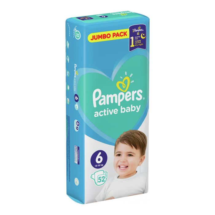 Підгузки Pampers Active Baby Extra Large (13-18 кг) №52 ціна