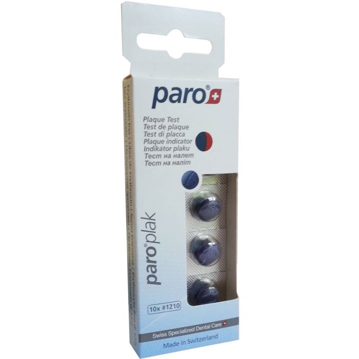 Таблетки 2-кольорові Paro Swiss plak для індикації зубного нальоту, 10 шт. фото
