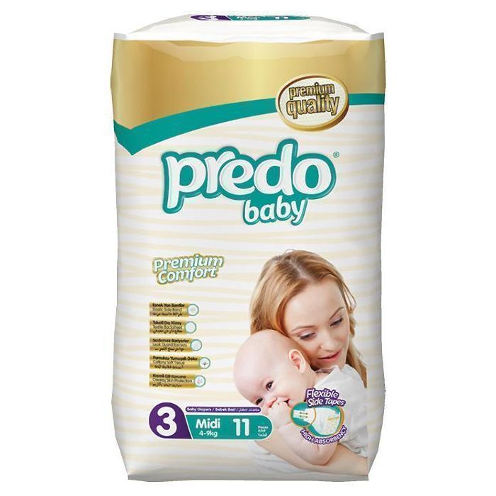 Підгузки Predo Baby Midi р.3 (4-9 кг) 11 шт фото