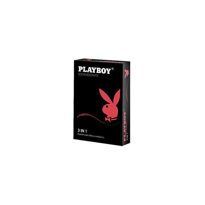 Презервативи Playboy 3 in 1 Condoms 6 шт  в інтернет-аптеці