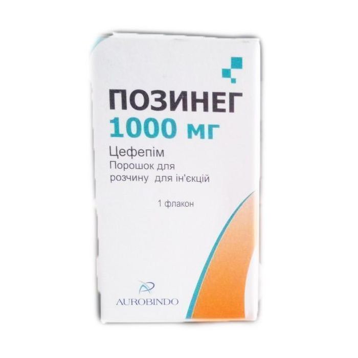 Позинег порошок для раствора для инъекций 1000 мг флакон - фото №1 Позинег порошок для раствора для инъекций 1000 мг флакон в Украине