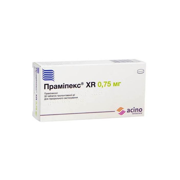 Праміпекс XR 0,75 мг таблетки №30 ціна
