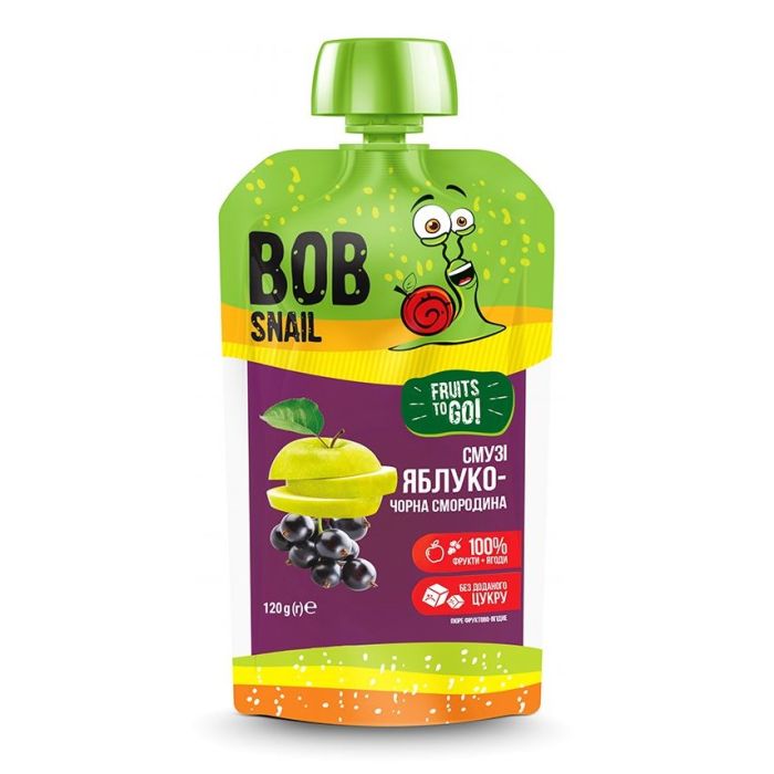 Пюре фруктове Bob Snail (Равлик Боб) Смузі яблуко-чорна смородина 120 г в аптеці