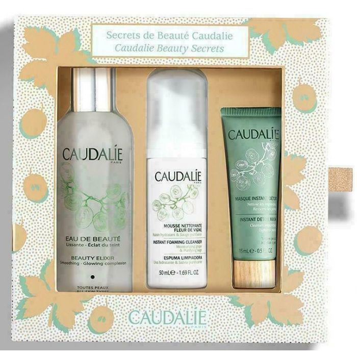 Набір Caudalie Beauty Secrets set (Еліксир-вода 100 мл + Пінка для зняття макіяжу 50 мл + Маска детокс 15 мл) в інтернет-аптеці
