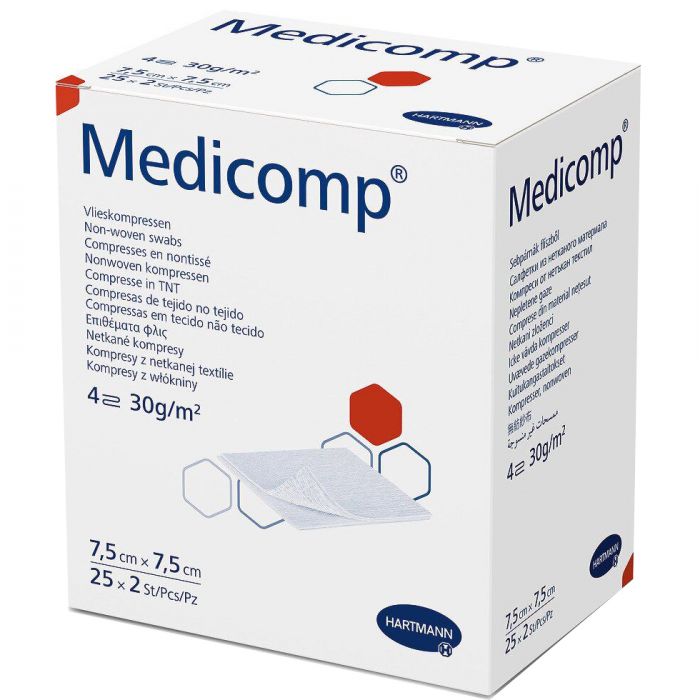 Серветка Medicomp з нетканого матеріалу 7,5 см х 7,5 см ціна