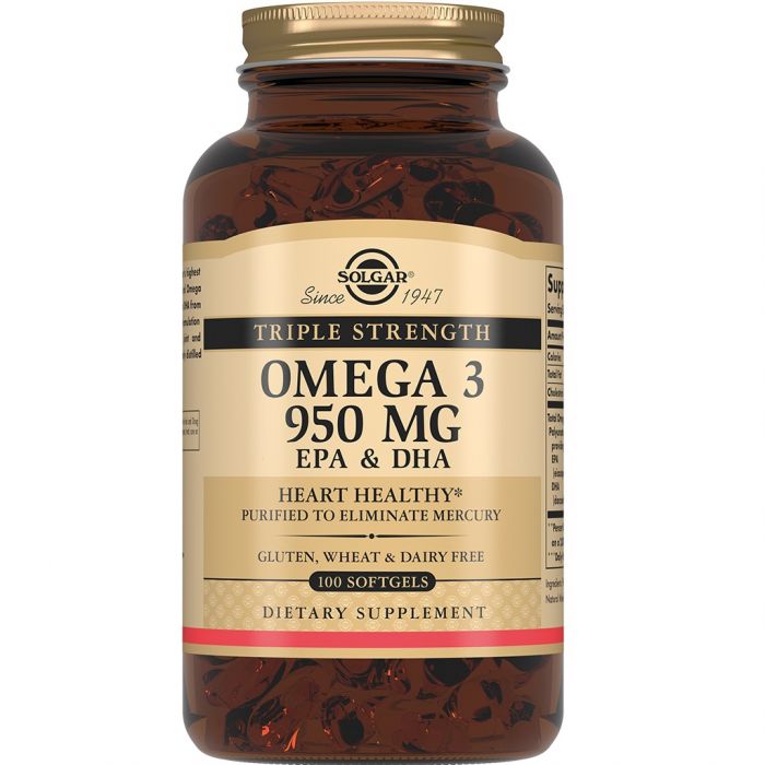 Solgar (Солгар) Omega-3 потрійна сила 950 мг капсули №100 ціна