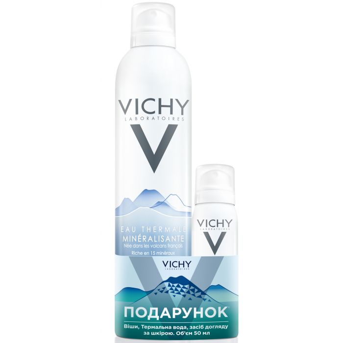 Набір Vichy Вода термальна 150 мл + 50 мл в подарунок - фото №1 Набір Vichy Вода термальна 150 мл + 50 мл в подарунок ціна