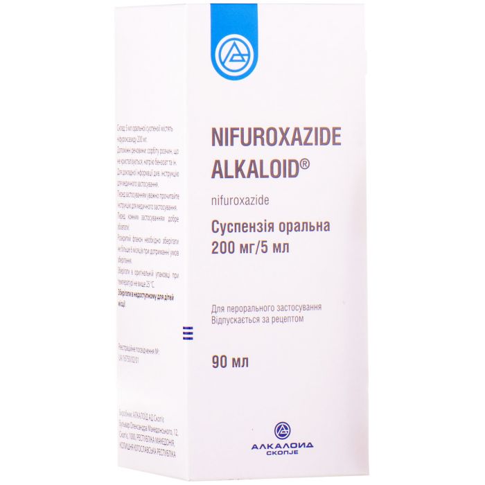 Ніфуроксазид Алкалоїд 200 мг суспензія 90 мл недорого