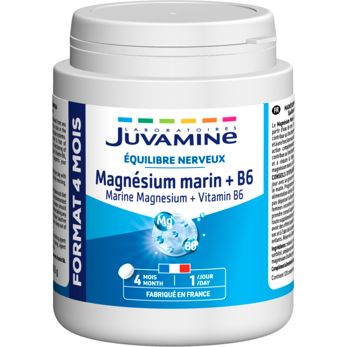 Juvamine (Жувамин) Морской магний+витамин B6. Нервный баланс таблетки №120