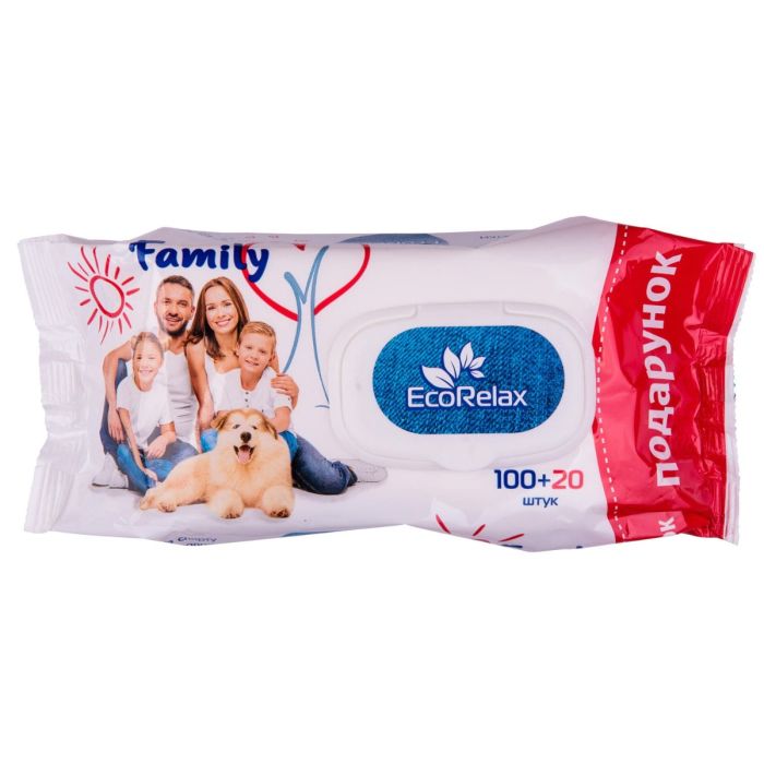 Салфетки влажные Eco Relax для всей семьи без запаха №100