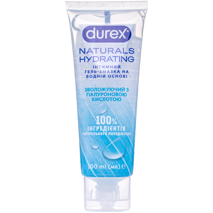 Інтимний гель-змазка Durex Naturals Hydrating на водній основі зволожуючий з гіалуроновою кислотою (лубрикант) 100 мл
