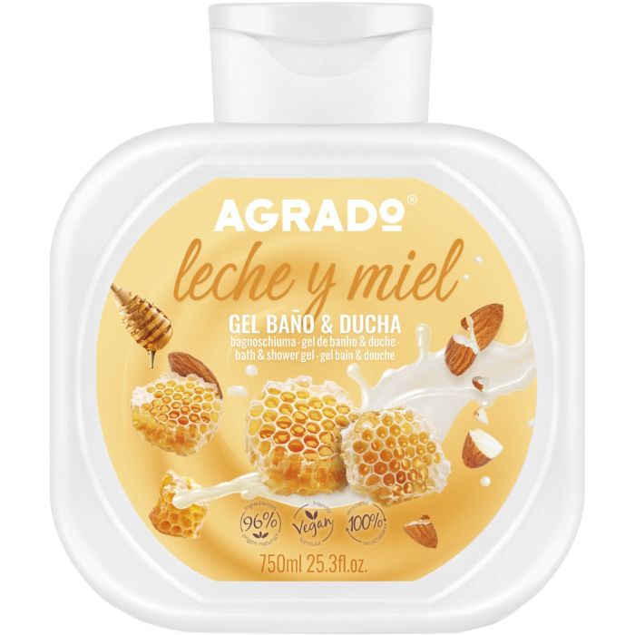 Гель Agrado (Аградо) для душу і ванни Молоко і мед 750 мл 