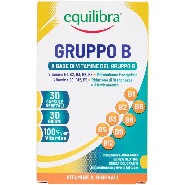 Дієтична добавка Equilibra (Еквілібра) з 8-ма вітамінами групи B, капсули №30