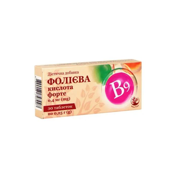Фолиевая кислота Форте 0,25 г таблетки №30