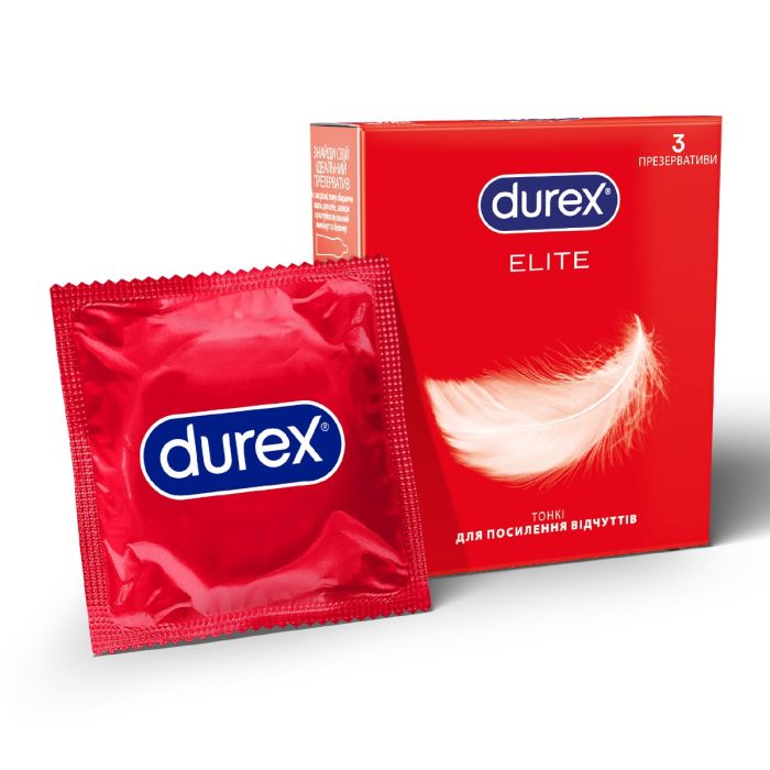 Презервативы латексные с силиконовой смазкой DUREX Elite (тонкие), 3 шт.