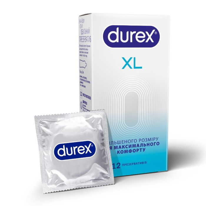 Презервативы латексные с силиконовой смазкой DUREX XL (тонкие, увеличенного размера), 12 шт.