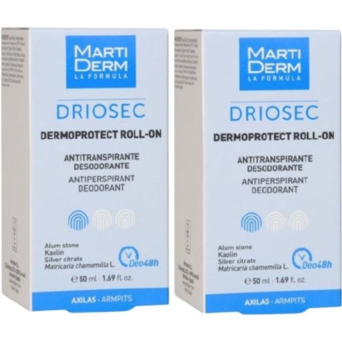 Набір кулькових дезодорантів-антиперспірантів Martiderm (Мартідерм) Driosec Dermoprotect 48h, 2х50 мл