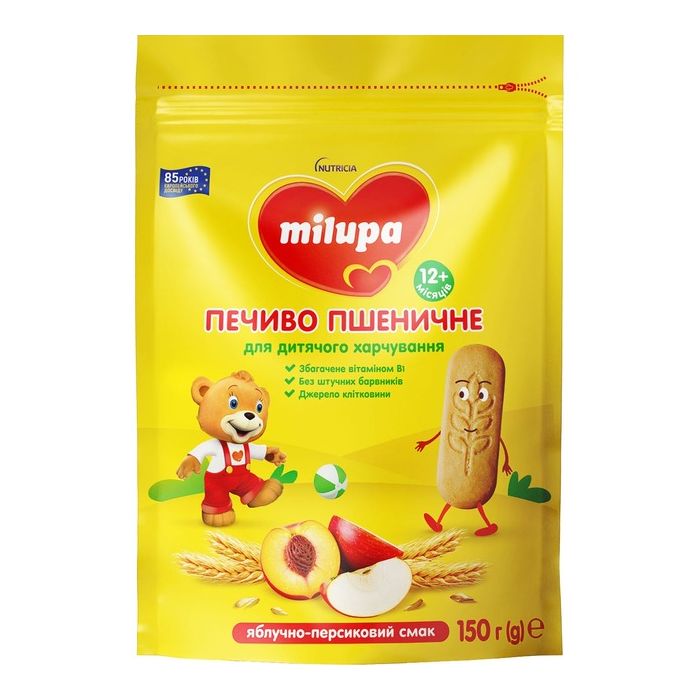 Печиво Milupa Дитяче пшеничне яблуко-персик, від 12 місяців 150 г
