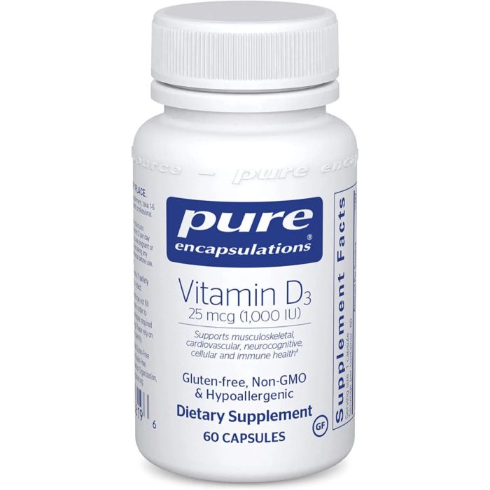 Pure Encapsulations Vitamin D3 (Витамин D3) 1000 МЕ капсулы №60 фото №1 Pure Encapsulations Vitamin D3 (Витамин D3) 1000 МЕ капсулы №60