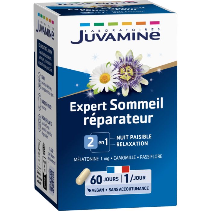 Juvamine (Жувамін) Expert Nature Сон, мелатонін + пасифлора + ромашка капсули №60