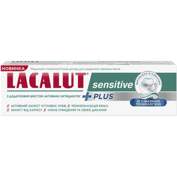 Зубна паста Lacalut (Лакалут) Sensitive+ 75 г