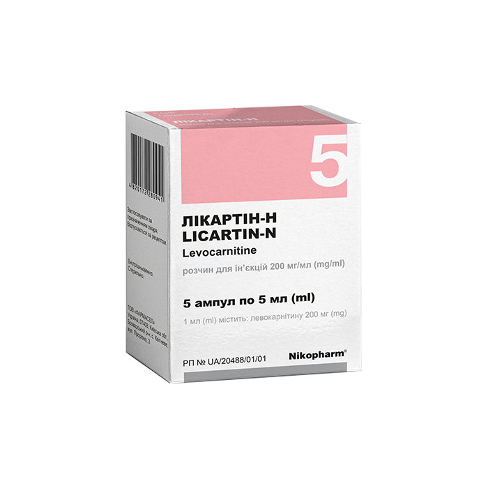 Лікартін-Н розчин для ін'єкцій по 200 мг/мл по 5 мл ампули №5