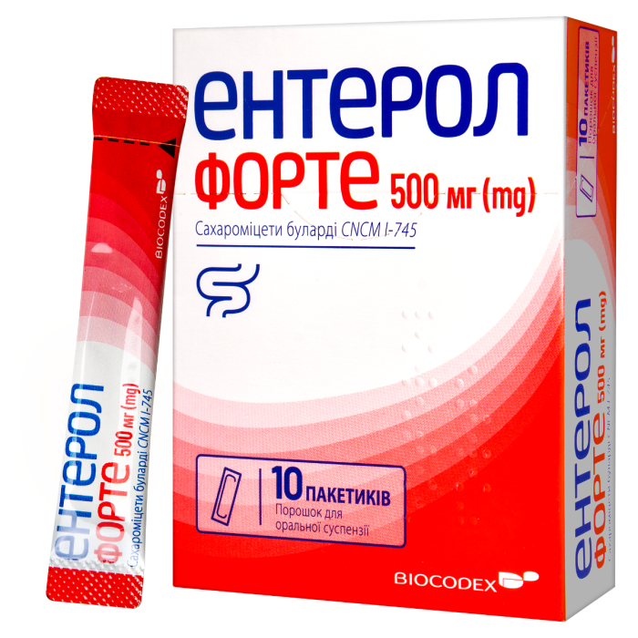 Ентерол форте 500 мг пакети №10