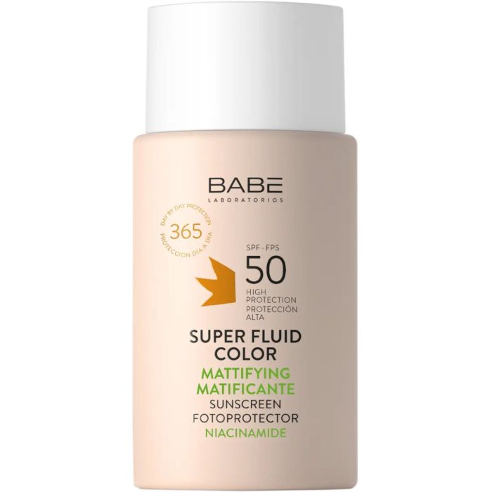 Сонцезахисний матуючий супер флюїд ВВ Babe Laboratorios з тонуючим ефектом SPF 50, 50 мл
